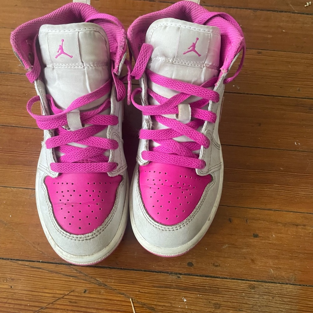 Kids Pink and Gray Nike Sneakers
